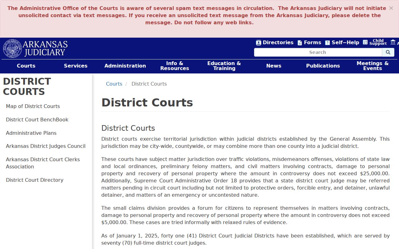 Arkansas district court jurisdiction for Cleveland County municipal warrants
