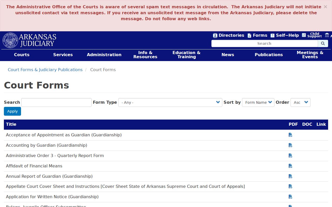 Arkansas court forms for Cleveland County active warrants
